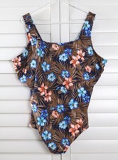 LANDS END NWT 84 Floral Padded Bust One Piece Swimsuit Bathing Suit Size 26W