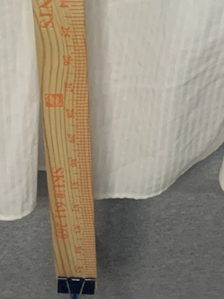 Camisa de vestir Van Heusen XL para hombre 17 36/37 blanca acanalada con botones sin arrugas Foto 4 de 4