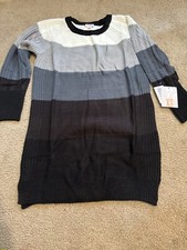 Lularoe Lauren Sweater Dress Size XS Striped B/W Block Soft Comfy New