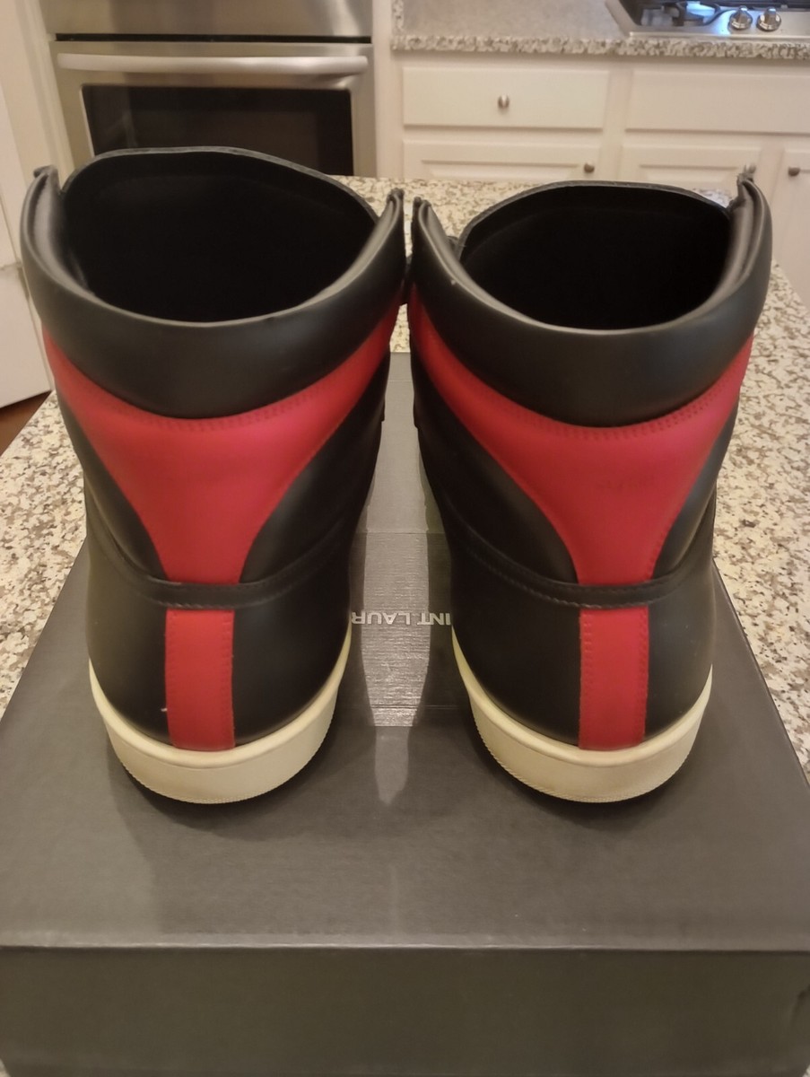 $595 SAINT LAURENT COURT CLASSIC SL/10 HIGH-TOP SNEAKERS