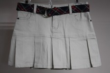 NEW - Girls Arizona Beige Layered Twill Skort Shorts With Belt Size 12 Regular