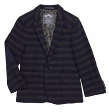 Appaman Fine Tailoring Blazer Boys 7 Navy Stripe Wool Professor Jacket NEW 110