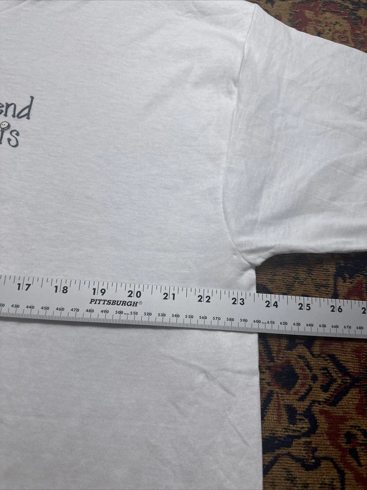 Camiseta blanca vintage True Friend Work Heart Air Waves calce para mujer 2XL Foto 3 de 4