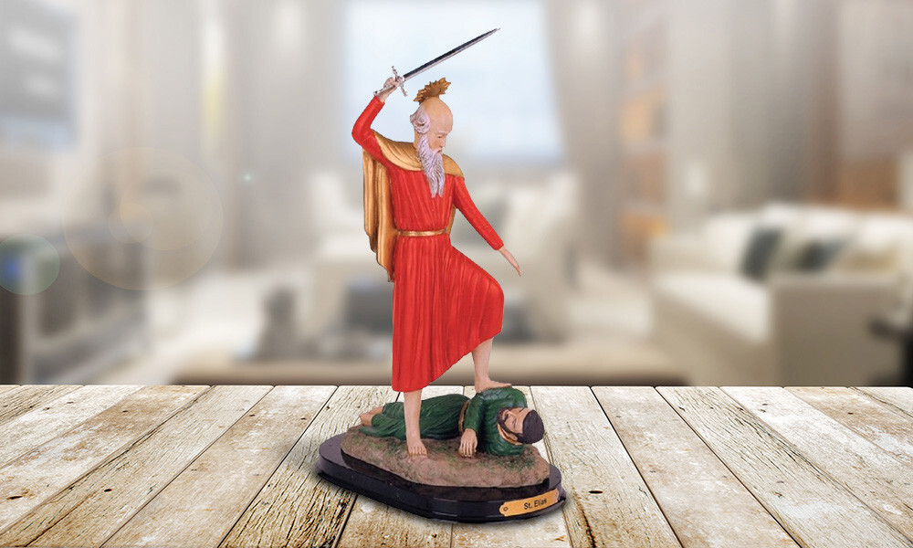 Saint Elias Statue 12"H Holy Sculpture Decor Figurine Religious Room Decor