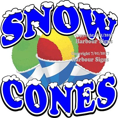 HARBOUR SIGNS Snow Cones DECAL (Choose Your Size) Food Truck Vinyl Sticker Concession