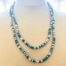 Native American Turquoise & Shell Necklace 1950s 1metre 20 Strung On String