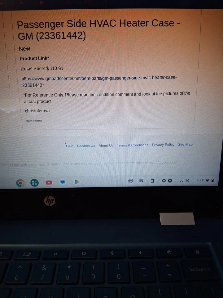 Estuche calefactor HVAC lado pasajero GM 23361442 genuino Foto 2 de 3