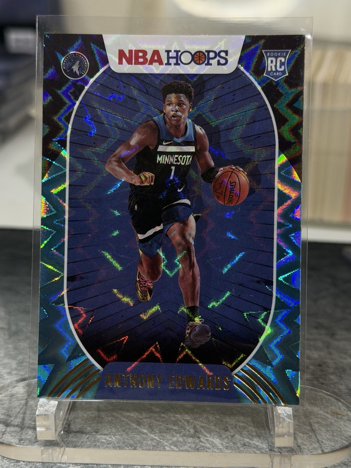 2020-21 NBA Hoops Basketball #216 Anthony Edwards Teal Explosion ROOKIE (RC)