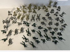 Lot of 68 Vintage 2.25" Army Men/3 Color/ 14 Poses/ Unmarked/ Tim Mee 