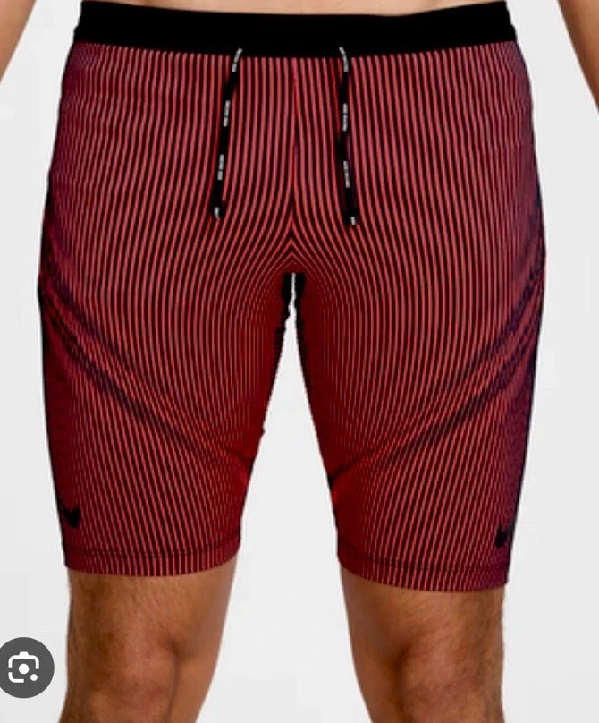 Nike Aeroswift Half Tight Running Shorts Zipper Pocket Red Black FN3369 015