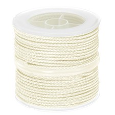 2pcs Nylon Thread Twine Beading Cord 2mm Braided String 11M/36 Feet, Cream