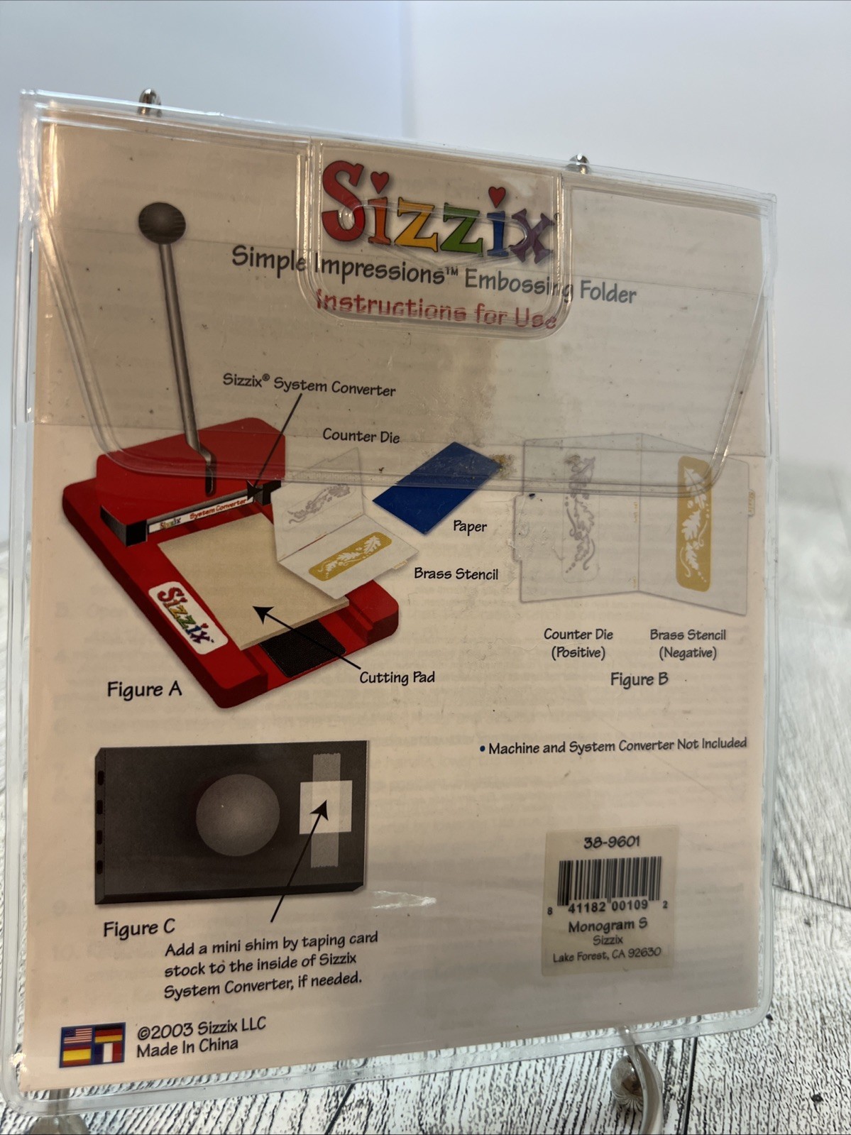 Sizzix Simple Impressions Embossing Folder Letter S 38-9601