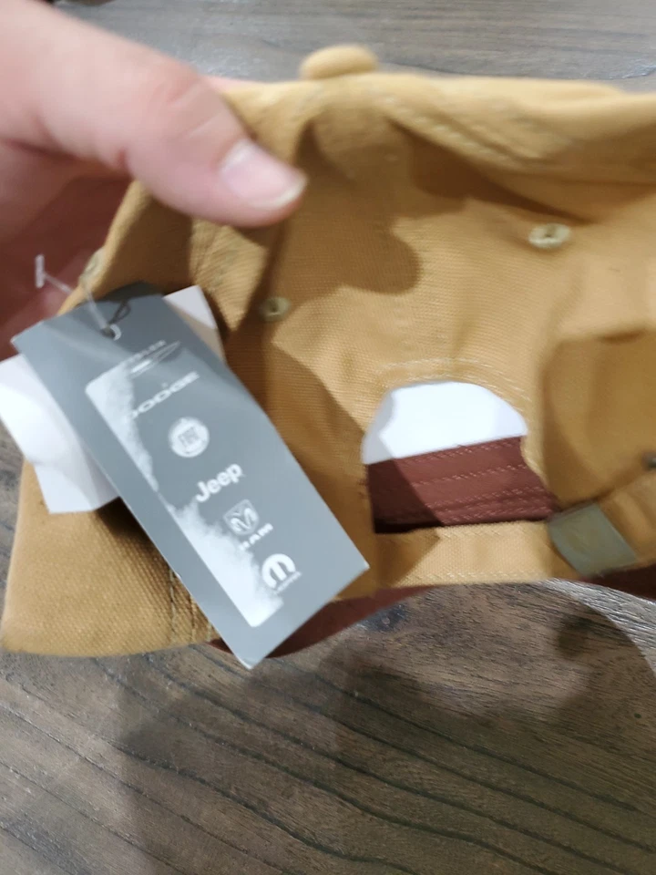 Parche de cuero Dodge Ram, tapa de lona, talla única, marrón Foto 4 de 4