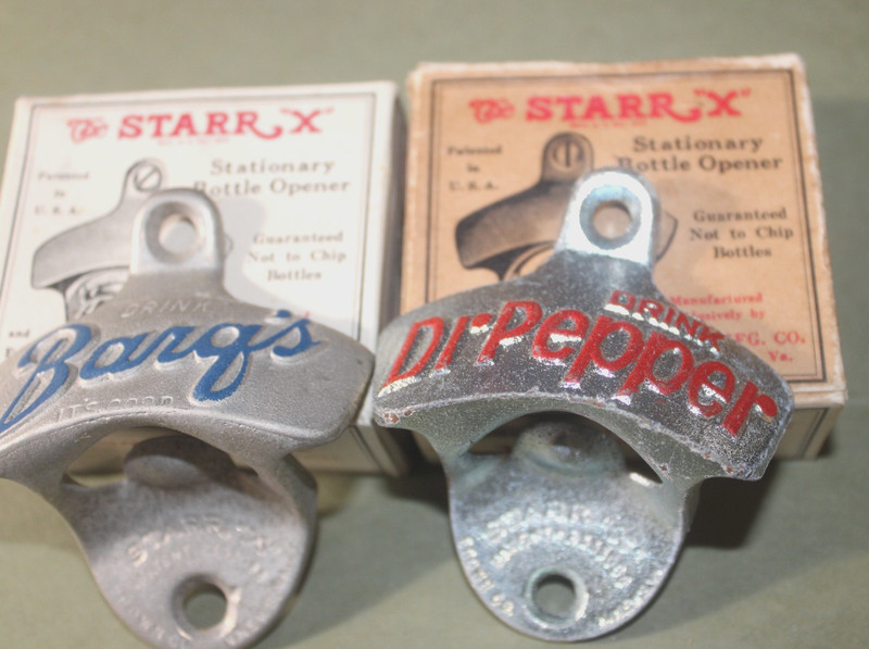DR. PEPPER & BARQ’S BOTTLE OPENERS -  METAL. WALL MOUNT, in ORIGINAL BOXES!