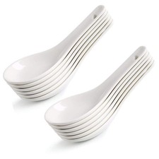 Soup Spoons Asian Ceramic Spoons Set of 12 for Corelle Pho Miso Wonton 12pcs