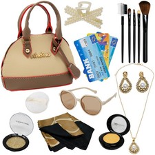 Kiddie Play Toddler Purse Makeup Kit with Accessories Girls Pretend Fake Makeup