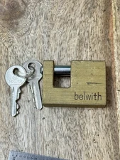 Vintage Belwith Padlock Lock With Key