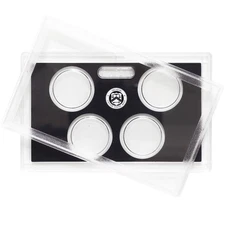 Empty Plastic Lens With Black Insert Holds 4 Coins Small Dollar