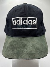 Vtg 90s ADIDAS SOCCER Snapback Hat Wool Blend Green Suede Brim Deadstock Taiwan