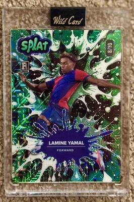 Lamine Yamal RARE ROOKIE /10 SPAIN 2024 Wild Card Splat - RC GREEN SHIMMER 