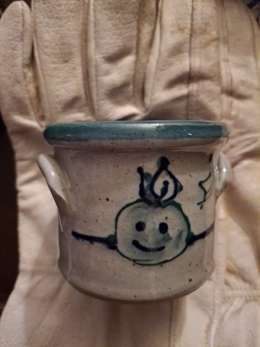 Great Bay Art Pottery Christmas Snowman Head Penguin Angel Pot Planter Handles. - Picture 12 of 13