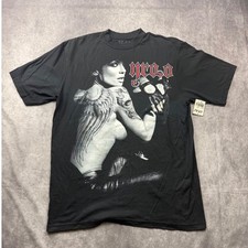 QRAO Mens Winged Graphic T-Shirt Black XL Q007 Made in USA Cotton Streetwear