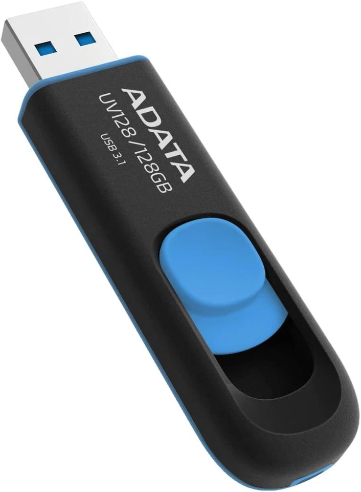 ADATA UV128 128GB USB3.1 Flash Drive, black/blue AUV128-128G-RBE UV128 128 GB - Image 2 of 4
