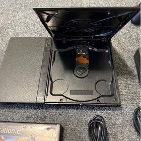 Sony PlayStation 2 Slim Black Console Bundle Controller Cords 1 Game Tested