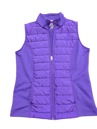 Chaleco de poliéster Made for Life púrpura sin mangas cremallera completa para mujer XLarge 20x26