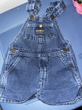 Vintage OshKosh B Gosh Blue Denim Vestbak Shortalls Toddler Overalls 3T EUC