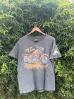 Vintage 1995 Black Hills Rally Harley Davidson 3d Emblem Faded Black Shirt