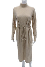 Vince Womens Beige Mock Neck Sweater Dress Long Sleeve Size M