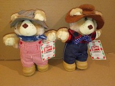 Vintage 1986 Wendy's Furskins Bears Lot of 2 Plush NWT.