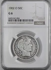 1902-O 50C BARBER SILVER HALF DOLLAR "NEW ORLEANS" NGC G6  #8405242-004 LOOKS VG