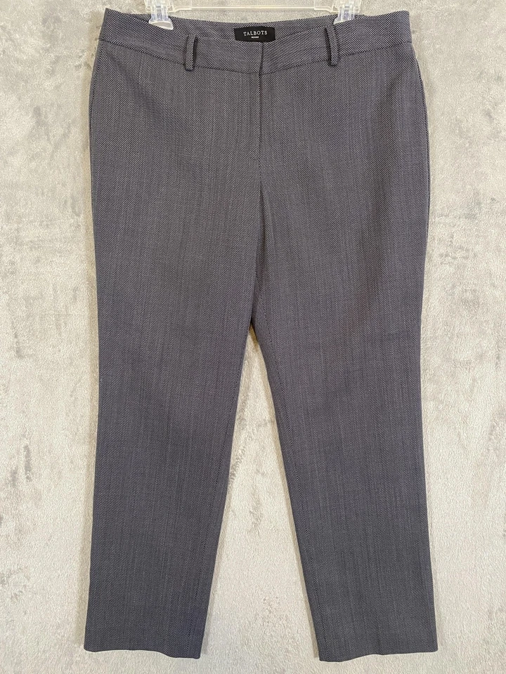 Pantalones Talbots Mujer 12P Gris Firma Calce Mezcla de Lana Forrado Vestido Carrera Clásico Foto 2 de 4