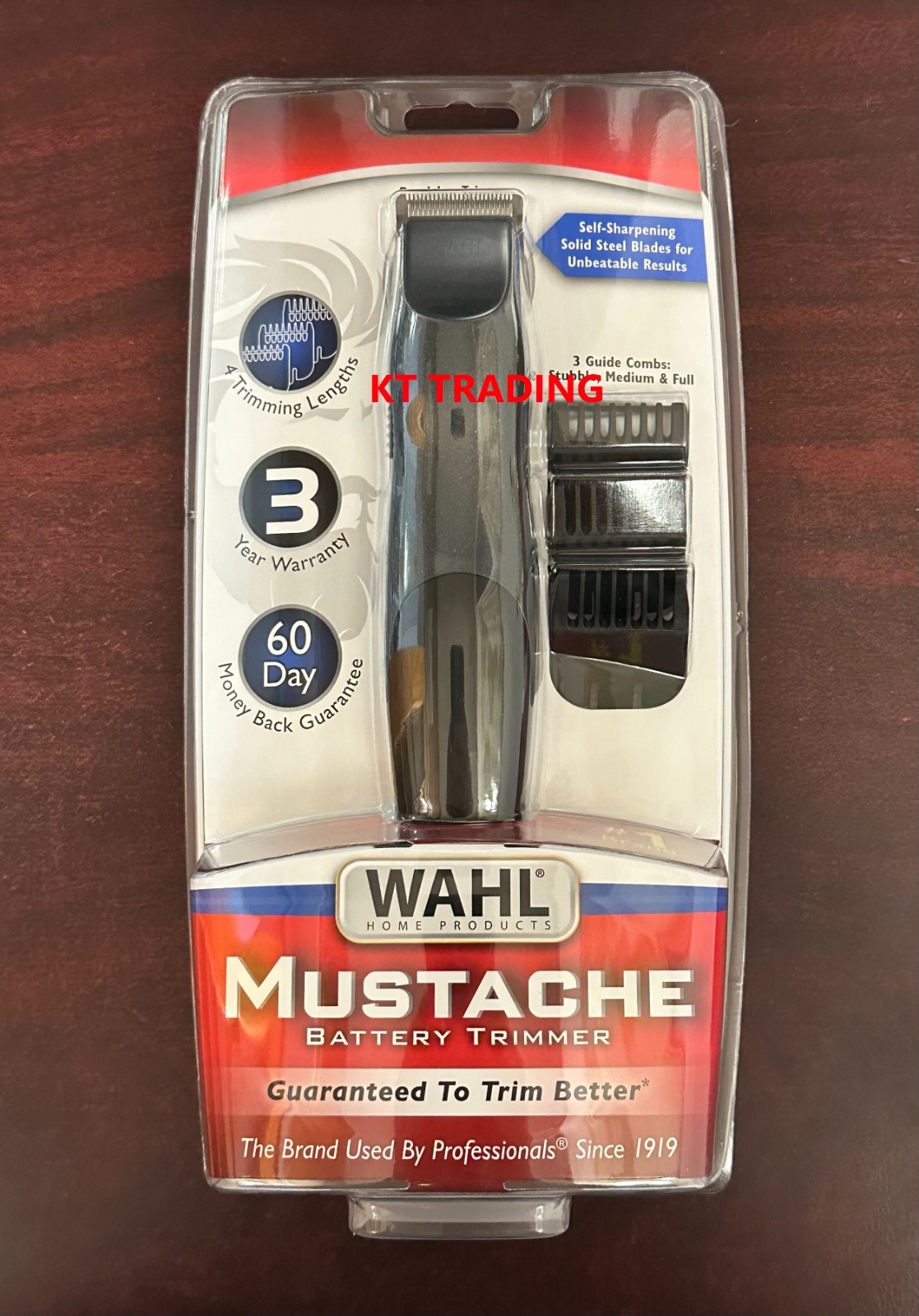 WAHL Body Beard Mustache BATTERY Solid Steel Self-Sharpening