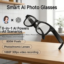 AI Smart Glasses Real-Time Translation 8MP Camera 4k HD Video Image Recognition
