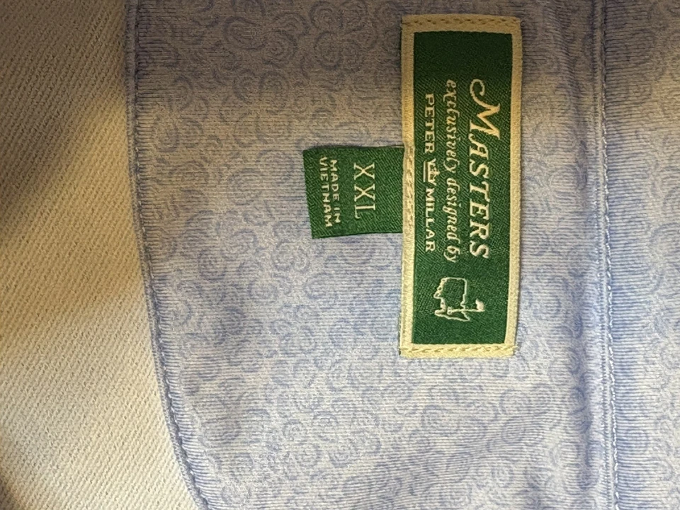 MASTERS by Peter Millar Golf 1/4 Zip Pullover Sweater Augusta Men XXL Sky Blue  - Image 2 of 4