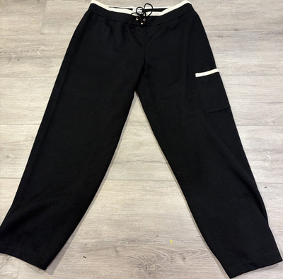 St. John Sport by Marie Gray Women's Black/White Drawstring Golf Pants M