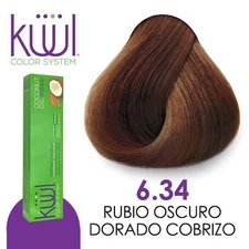 Tinte Kuul 6.34 Rubio Oscuro Dorado Cobrizo 90 ml 3.04 fl oz Developer Included 