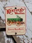 VINTAGE KENTUCKY WAGONS PORCELAIN SIGN OLD STAGE COACH WELLS FARGO HORSE BUGGY
