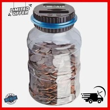 DIGITAL PIGGY BANK UK COIN COUNTING JAR MONEY BOX COIN SAVING POT NEW