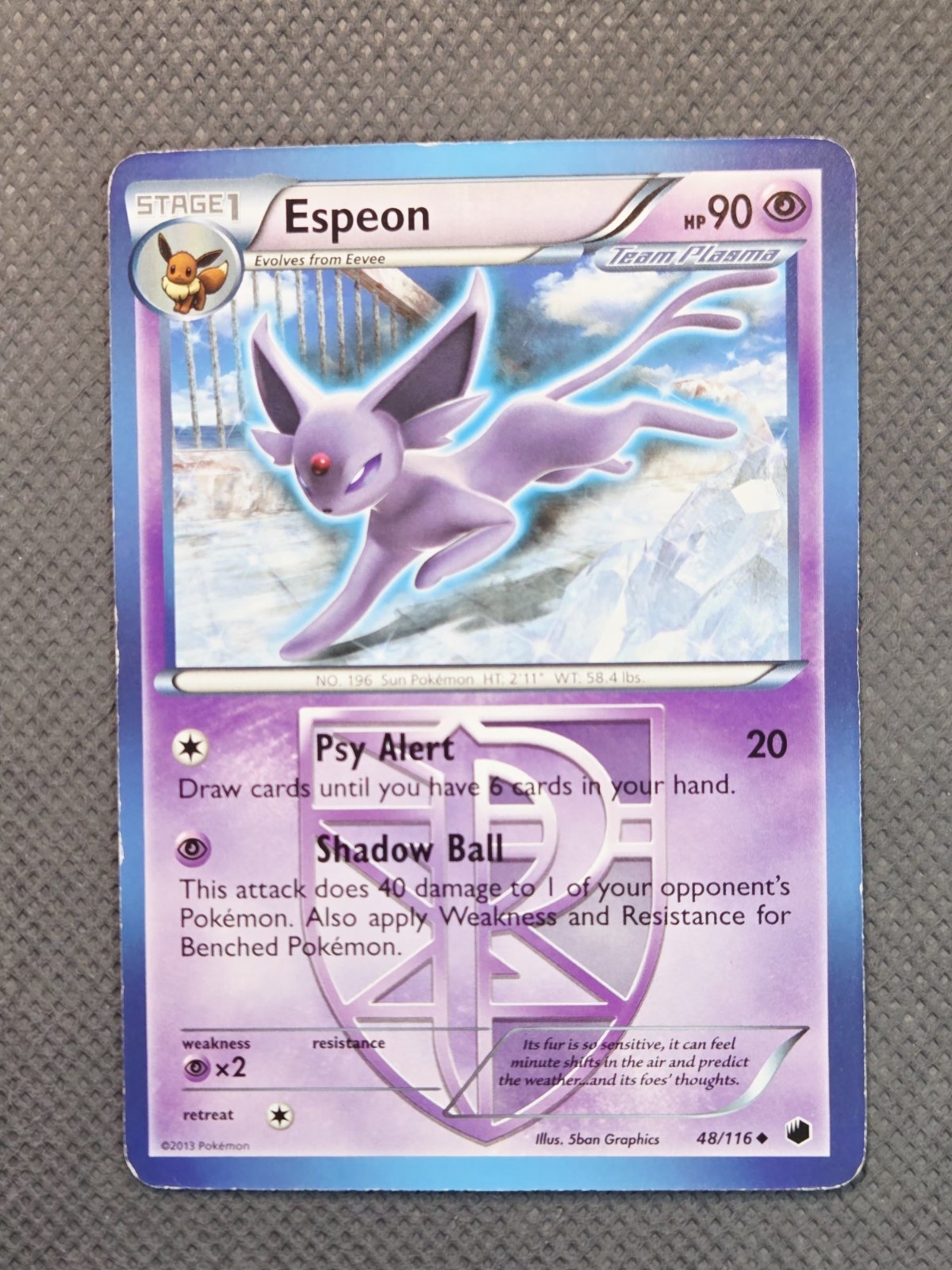 2013 Pokemon Espeon 48/116 - Plasma Freeze Non-Holo Card TCG Eeveelution