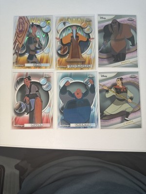 Mulan Card Lot! Topps Disney Chrome! Raywave Parallels! 6 Cards Total!