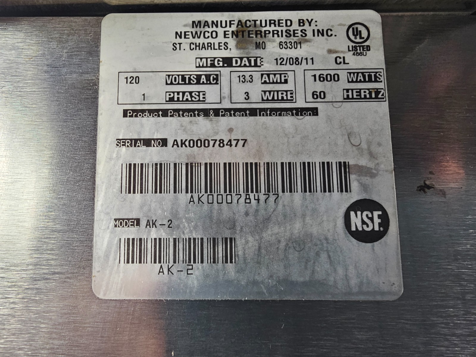 NEWCO Commercial Restaurant Coffee Maker Model AK-2 with Top Warmer