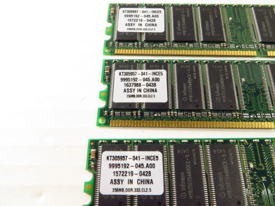 3 Pack 256MB PC2700 KINGSTON KT305957-041-INCE5 HP 305957-041 DDR-333 DDR1 Kit - Image 3 of 3