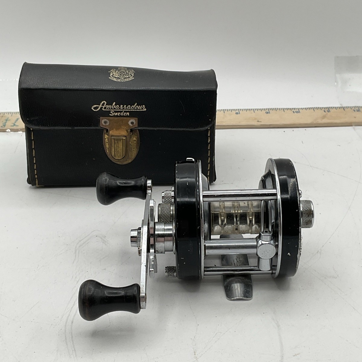 Vintage ABU Sweden Ambassadeur 5500C High Speed Reel w/Leather