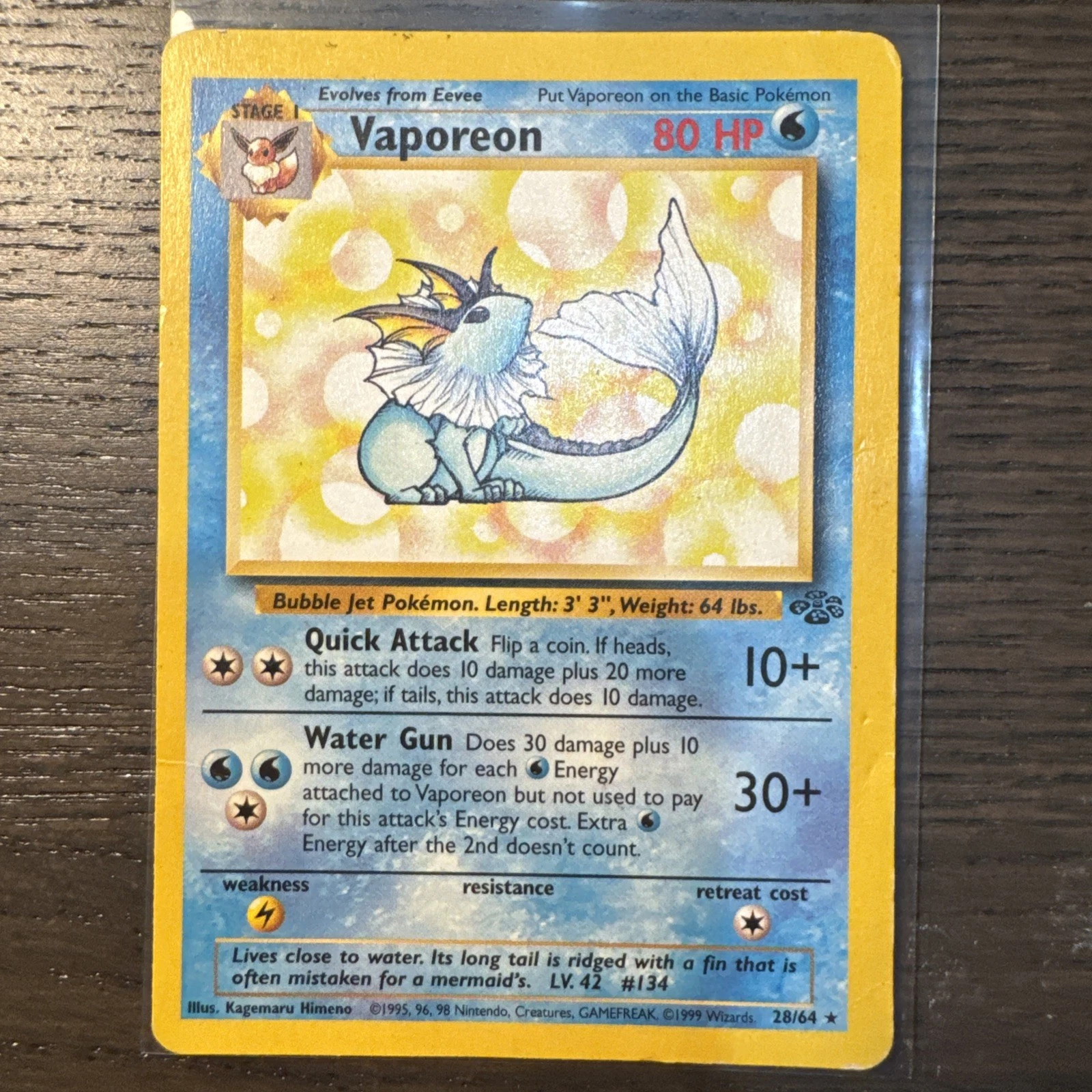 Vaporeon 28/64 Jungle Regular Pokemon TCG - MP