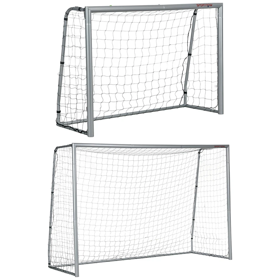 SPORTNOW Fußballtor mit PE-Netzgewebe, Fußball-Tor für Kinder und Erwachsene, Stahl, Grau
