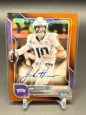 Josh Hoover 2025 Bowman Chrome U #BCA-JHO AUTO [#19/25] True Orange Refractor